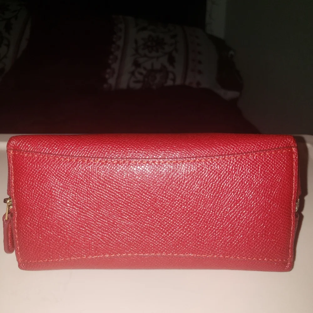 Coach Red Leather Cosmetic Toiletry Case